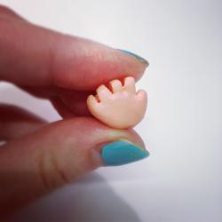 Pair of tiny baby hands pin brooch